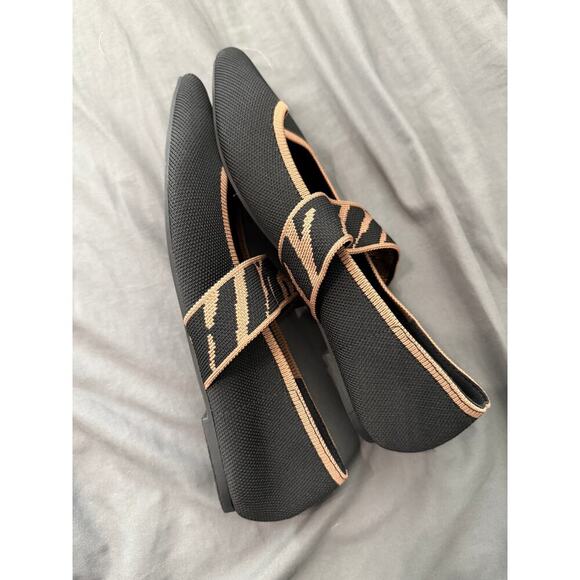 NWOB MIA Madeleine Ballet Flats Mary Janes Black Tan Zebra Print Women Size 6.5 - Picture 5 of 5